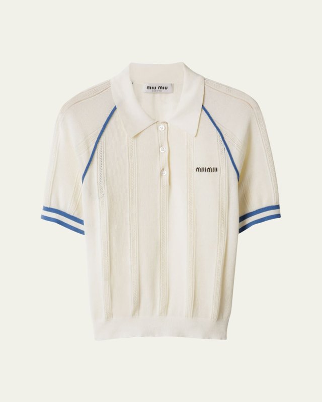Cotton Piping Short-Sleeve Polo